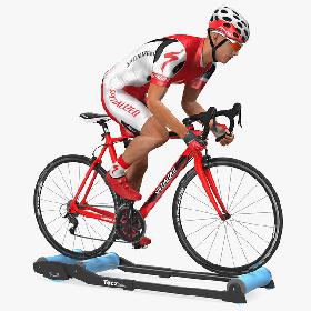 3D model Bicyclist Riding Tacx Galaxia Advanced Roller Trainer